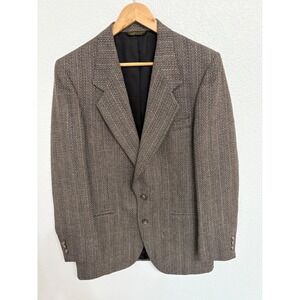 Vintage Nino Cerruti Rue Royale Mens Brown Tweed Stripe Blazer Union Made‎ 40R